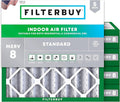 Filterbuy 20x20x4 Air Filter MERV 8 Essential Dust & Allergy Defense (5-Pack), Electrostatic Pleated HVAC AC Furnace Filters Replacement, Made in USA (Actual Size: 19.50 x 19.50 x 3.63)