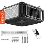 Abestorm 270 Degree Intake Air Filtration System, Built-in Ionizer, 780 CFM Hanging Dust Collector with Remote Control, for Woodworking Shops and Garage, 2-speed Adjustment, DecDust 780IG