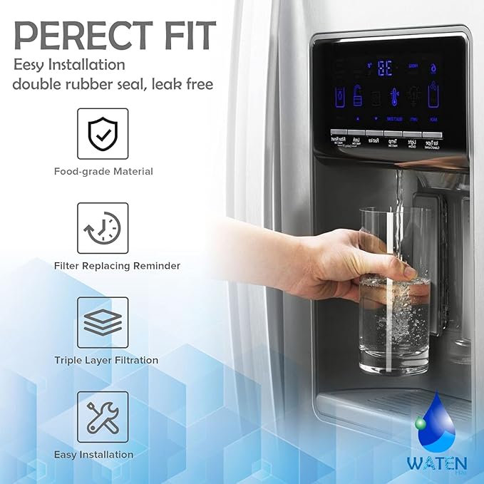 FPPWFU01 Water Filter Replacement for Frigidaire FPPWFU01 Water Filter, Compatible with PurePour PWF-1, PureAdvantage PurePour PWF-1 (2 PACK)