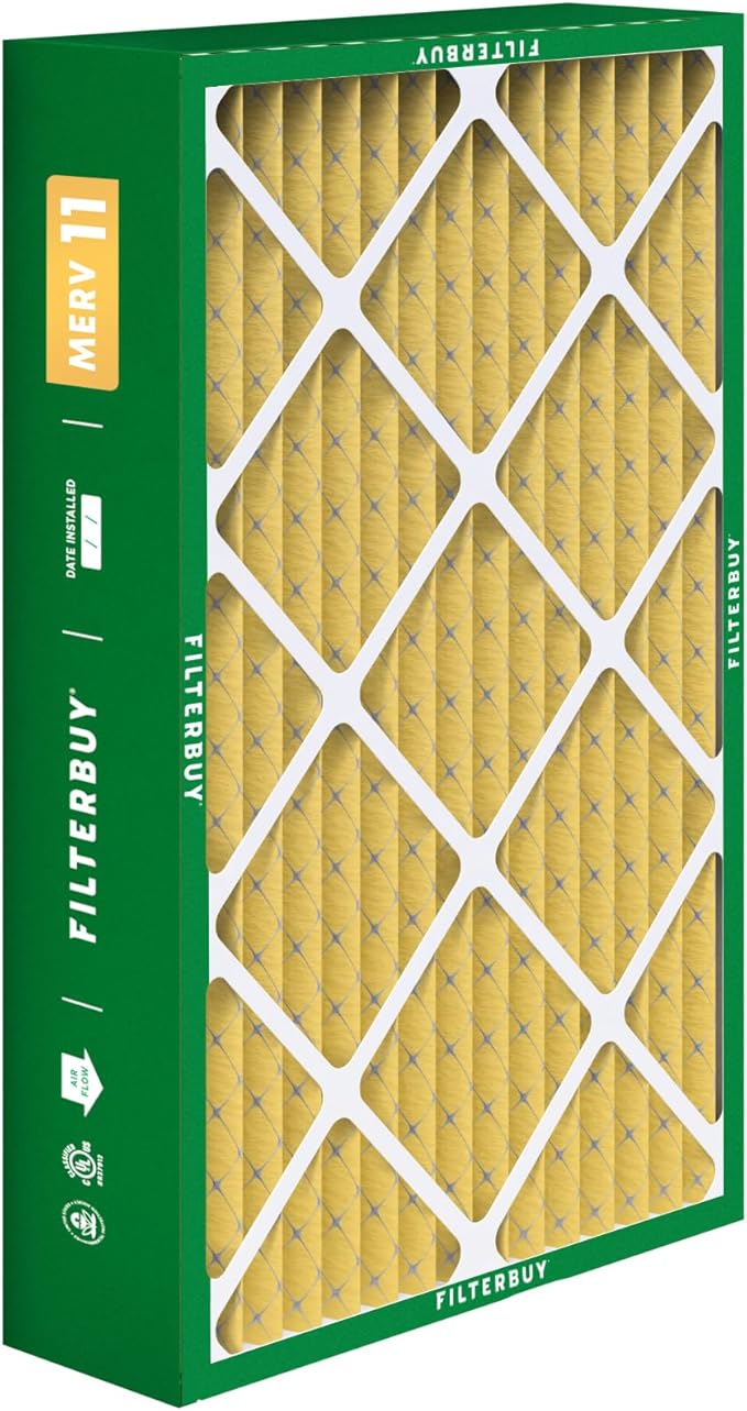 Filterbuy 17x26x4 Air Filter MERV 11 Superior Pet & Allergy Defense (3-Pack), Electrostatic Pleated HVAC AC Furnace Filters Replacement for Lennox (Actual Size: 16.56 x 25.94 x 4.13)