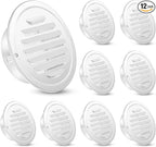 Zonon 12 Pcs Stainless Steel Soffit Vents 4 Inch Round Dryer Vent Cover with Mesh Screen for Home Outdoor Bathroom Wall Ceiling Outside Exterior Exhaust (White)