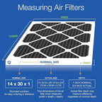 Nordic Pure 14x30x1 (Actual Size: 13 15/16 x 29 15/16 x 3/4) Pure Carbon Pleated Odor Reduction Furnace Air Filters 4 Pack