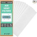 Air Vent Filters, Pack 10 Floor Vent Register Filters - 4"x12" White, Air Register Vent Filters for Home,Trap Debris in Ventilation System