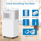 Portable Air Conditioners 10,000 BTU, Quiet Operation with Remote Control, Cools Rooms Up to 450 Sq. Ft, Portable AC Unit for Office Dorm Rooms, White