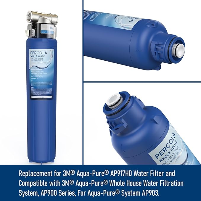 AP917HD Water Filter, Compatible with Aqua-Pure® AP917HD Whole House Sediment/CTO Replacement Filter For 3M® Aqua-Pure® AP903 System 100,000 Gallons (1 Pack)