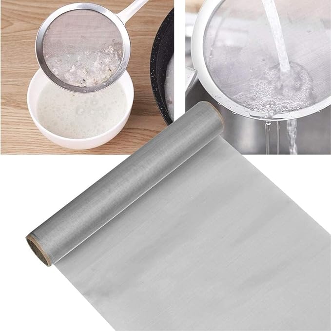 304 Stainless Steel Woven Wire Mesh, Fine Metal Screen, Rust-Resistant Filter Sheet, Kitchen Strainer, Industrial Sieve, Ventilation Grid, Safety Fence, Insect Screen