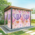 Hot Air Balloons Waterproof Outdoor Curtains for Patio, Windproof Weatherproof Curtains with Weighted Hem, Valentine's Day Watercolor Love Balloons Light Filtering Privacy Drapes for Porch 54"x 108"