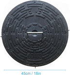 Septic Tank Lids, Manhole Cover with Handle, Sturdy and Pressure-Resistant, Suitable for Green Belts, Residential Areas and Construction Sites(45 cm/18 in)