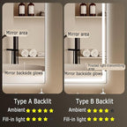 Backlit LED Illuminated Bathroom Mirror with LED Lights, Lighted Bathroom Makeup Wall Mounted Mirror with Demister Pad, Sensor Touch Switch, Horizontal/Vertical(B,H70*W90CM/H27.5*W35.4IN)