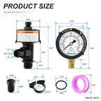 MEANLIN MEASURE 98209800 High Flow Air Relief Valve Replacement for Pool and Spa Filter, Air Relief Manual Valve Assembly with 60Psi Steel Start and Clean Filter Pressure Gauge