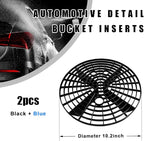 2 PCS Car Wash Bucket Insert, Dirt Guard Bucket Insert Helps Remove Dirt Debris Washing Kit, Detail Grit Trap Filter Cleaning Tool Fits 3-5 Gallon Bucket, Car Accessories (Black+Blue)