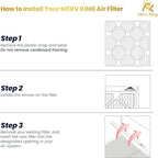 MervKing 20x25x4 Air Filter Actual Size: 19.88" x 24.88" x 4.31" MERV 8 MPR 600-700 | MADE IN USA | 2-Pack | Pleated HVAC AC Furnace Replacement
