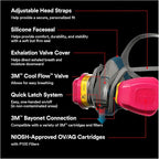 3M - 65023QLHA1-C Pro MultiPurpose Respirator with Quick Latch, Medium
