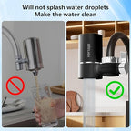 Vortopt Faucet Filter,NSF Certified,400 Gallon High Efficiency Water Purification System,Fast 99% Chlorine,Odor Removal with 1 Water Filter（T1-Black）