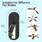 2026 Upgrade 5pcs Ceiling Fan Filters for Blades Easy-Stick Strong Fixity Activated Coconut Carbon Fan Filter for Ceiling Fan, Universal Fan Blade Air Fresh Purifier Cat Litter Box Filter, Black