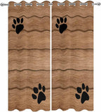 Wood Grain Outdoor Curtains for Patio Claws Animals Wooden Vintage Waterproof Outside Curtains with Grommet Top Weatherproof Curtain for Cabana Pergola Gazebo, 2 Pack, 54" W x 84" L