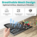Efforest Floor Vent Covers Magnetic - 6 Pack Air Filters Mesh Screen Dust Filter Register Deflectors for Home HVAC AC Grilles & RV - Strong Hold Washable (5.5x14 Inch)