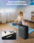 Air Purifiers for Home Large Room Up to 1848sq.ft, Airtok Air purifier for Home Pet, Washable Pre-Filter Air Quality Monitor HEAP Sleep Mode Air Cleaner for Bedroom, Dorm room, Office, AP3001 Black