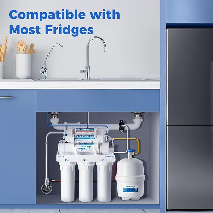 RTW5AK SGS-Tested Reverse Osmosis Alkaline Water Filter System, 6 Stage pH+ Alkaline Remineralization Under Sink RO Water Filtration System Plus Extra 3 Filters, 50 GPD