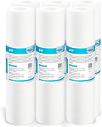 Membrane Solutions 50 Micron Sediment Water Filter Replacement Polypropylene Cartridge 10"x 2.5" for Whole House RO System, Compatible with Aqua-Pure AP110, GE FXUSC, WHKF-GD05, Culligan P5-6 Pack