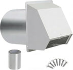 8 Inch Vent Covers for Wall, Galvanized Steel Dryer Vent Cover Outside with Screen, Dryer Vent Wall Plate for Dryer Exhaust Vent, External Extractor for House Ventilation&Outside Air Exhaust