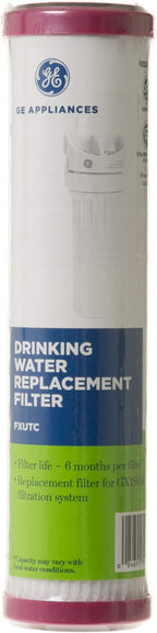 GE Basic Single Stage Drinking Water System Replacement Filter, Fits GX1S01R Under Sink Filtration System, Replace Every 6 Months, FXUTC
