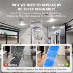 6-Pcs RV AC Filters 16''x6'' Replacement for Coleman Mach Air Conditioner Vent MERV 6 AC Filter