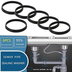 6PCS Kitchen Sink Filter Sealing Ring, Drain Pipe conical Rubber Gasket, Waste Pipe Gasket, 1.77-inch Drain Pipe Sink Odor Collector Siphon, 45mm Inclined Sliding Joint Rubber Ring