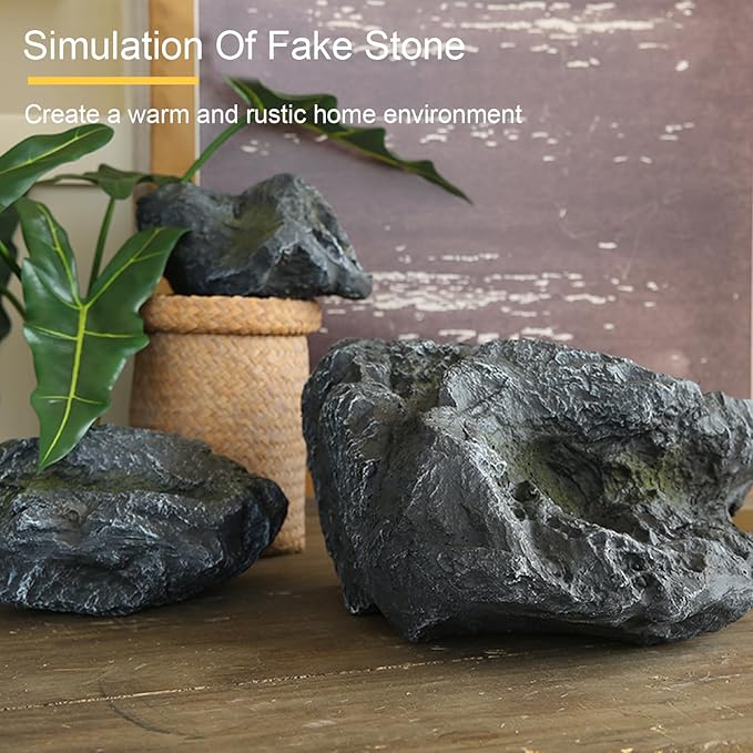Outdoor Fake Rock Cover Realistic Lightweight Fiberglass Artificial Landscape Boulder Enclosure Protection Dome for Well Pump Septic Tank Electrical Boxes R (S)