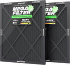 PuroAir MegaFilter - 20x25x1 Air Filter MERV 13 Activated CarbonTech Defense - Heavy Duty 3 Layer Furnace Filters Allergens, Pollen, Dust, Pet Dander, Smoke, Odors - HVAC Air Filter 20x25x1 (2-Pack)