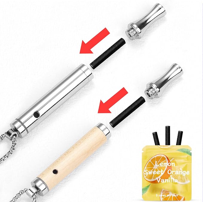 ASTOFLI Quit Smoking Breathing Necklace for Adults（Flavor Pack）: Adjustable Air Outlet Breathing Necklace to Quit Smoking and Vape - Air Inhaler Stop Smoking Aids Fidget for Stress Anxiety Relief with Flavor Pack