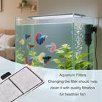 10pcs Filter Cartridges for Top Fin EF-S & BF5 BETTAFLO, 9.5x5.5cm/3.74x2.17in Aquarium Filter Media with Activated Carbon for Fish Tank Water Filtration