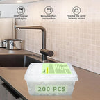 XMALL Disposable Residue Filtering Bag 200 PCS，Suitable For Collecting Garbage And Debris From Kitchen Sinks And Bathroom Drains To Prevent Blockages In Waterways.