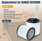 POWERTEC DXVC6910 Cartridge Filter for DeWalt 6-16 Gal. Wet/Dry Vacuums, Shop Vac Filters for DXV09PA, DXV10S-QT, DXV09P-QTA, DXV06P-QT, DXV10P-QT Shop Vacuum, 2 Pack (75120-P2)