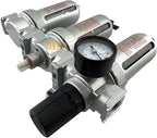 1/2" NPT MID FLOW Filter Regulator Coalescing Desiccant Dryer System For Compressed Air Lines, Poly Bowls, Great For Paint Spray And Plasma Cutter (AUTO DRAIN)