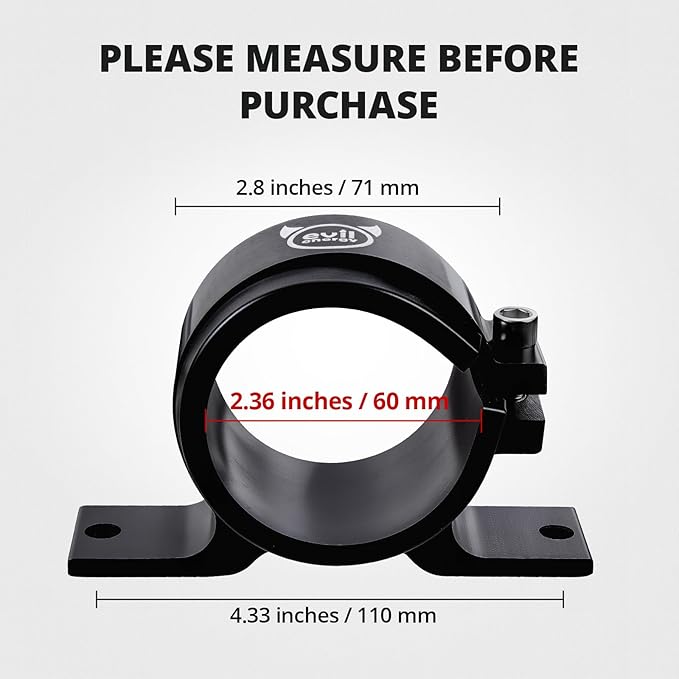 EVIL ENERGY 60MM Fuel Filter Mounting Bracket, Fuel Pump Clamp Holder 2PCS
