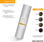 Max Water 5 Micron 20 x 4.5 Sediment Filter 20 inch Whole House BB Water Filteration System Replacement Compatible Cartridge DGD-5005-20, FP25B, AP810-6, FPMB5-20, P5-20, 155358-43, SDC-45-2005