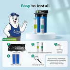 iSpring PFAS & Heavy Metal Whole House Water Filter System, Also Reduces Chlorine, Hydrogen Sulfide, Odor, Bad Taste, SGS-Tested Reducing up to 99% of PFAS, 1” Inlet/Outlet, Model: WGB22B-PFKS