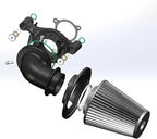 Big Sucker cone Air filter intake for harley air Cleaner Sportster Softail fatboy heritage dyna touring street road king Glide (Nake - BLACK, TypeD : Touring M8 17-UP, Softail 18-UP)