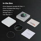 SmallRig 67mm Magnetic Variable ND Filter ND2-ND32 (1-5 Stops) + 67mm Threaded Filter Ring, No X Cross HD Optical Glass Waterproof Scratch Resistant Magnetic Adjustable Neutral Density Filter - 4581