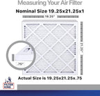 Filter King 19.25x21.25x1 Air Filter | 4-PACK | Carbon MERV 8 HVAC Pleated A/C Furnace Filters | MADE IN USA | Actual Size: 19.25 x 21.25 x .75"