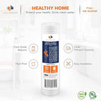 Aquaboon 5 Micron 10 x 2.5 Grooved Sediment Water Filter Replacement for Whole House Filter Cartridge Compatible with AP110, WHKF-GD05, CFS110, 25-Pack