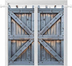 Farmhouse Wood Grain Bathroom Curtains 63 Inch Length, Window Curtains Tab Top, Vintage Country Barn Gate Textured Light Filtering Window Treatments Drapes 52"x63" 2 Panel