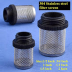 Durable 304 Stainless Steel Water Filter Screen - 1/2" to 2" External Thread for Aquariums, Ponds, Hydroponics(20Pcsx3/4In)