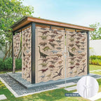 Vintage Outdoor Curtains for Patio Dinosaurs Biographies Retro Waterproof Outside Curtains with Grommet Top Weatherproof Curtain for Cabana Pergola Gazebo, 2 Pack, 54" W x 95" L
