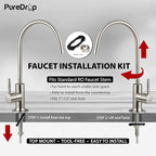 RTW5AK-UV SGS-Tested Reverse Osmosis Water Filter System with Alkaline Remineralization & UV Filter, 7-Stage Under Sink RO Water Filtration System Plus Extra 3 Filters, 50 GPD