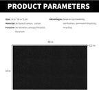 Cut-to-Fit Activated Carbon Filter Sheet Charcoal Air Vent Filters Pad Black Range Hood AC Replacement Fabric Filter 2 Pack 16" x 48" x 0.2"
