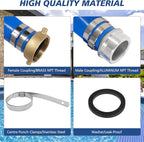 3" x 50 ft Backwash Hose for Swimming Pools, Heavy Duty PVC Lay Flat Water Discharge Hose,Durable Pool Drain Hose with Aluminum Pin Lug Fittings for Pump And Filters