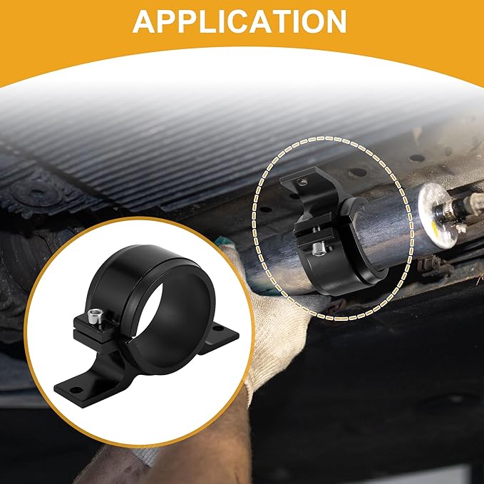 1pcs 58mm Universal Fuel Filter Mounting Bracket - Car Fuel Pump Clamp Holder - Aluminum Alloy Black