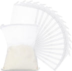 Geiserailie 15 Pieces Aquarium Filter Media Bags 150 Micrometer Fine Filter Bags Mesh Reusable with Zipper for Activated Carbon Resins (5.5 x 7.9 Inch)